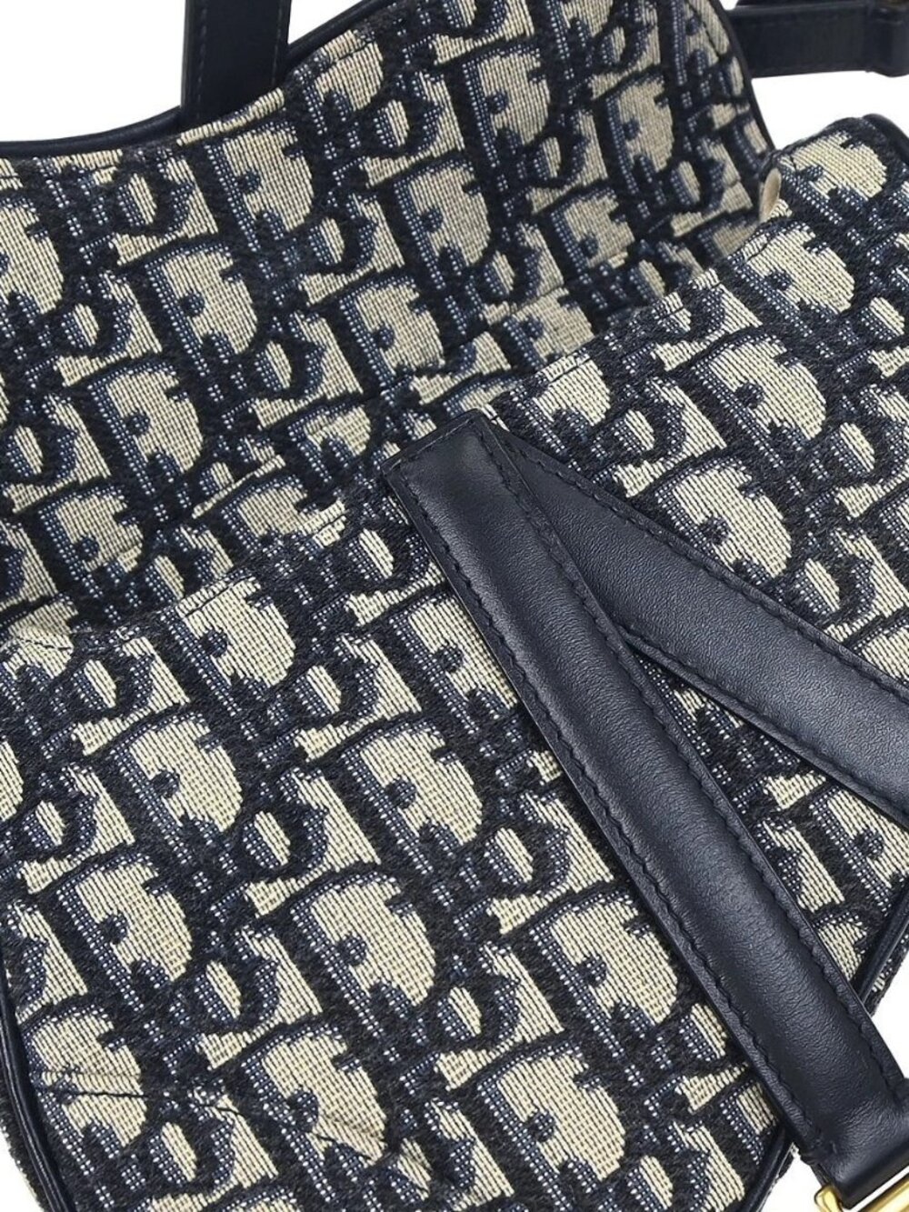 Christian Dior Navy Trotter Oblique Mini Saddle 2way Handbag 05-RU-1118 187711 - Picture 6 of 16
